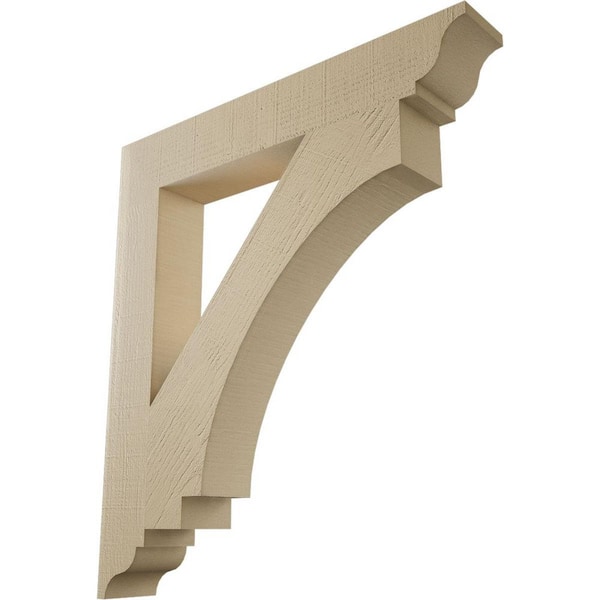 Ekena Millwork 5.5 in. x 40 in. x 36 in. Imperial Traditional Rough Cedar Woodgrain Timberthane Polyurethane Bracket, Primed Tan