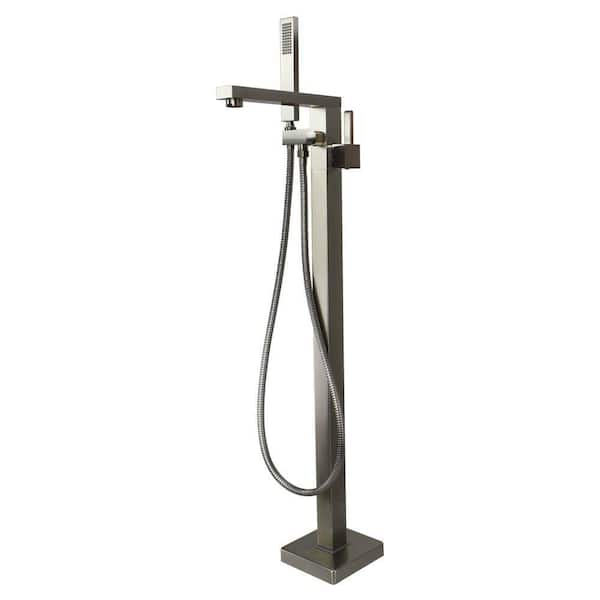 Ardell Single-Handle Freestanding Floor Mount Tub Faucet with Handshower in Brushed Nickel