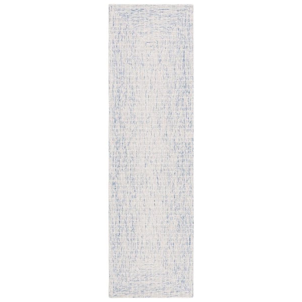 SAFAVIEH Abstract Blue/Ivory 2 ft. x 8 ft. Contemporary Marle Runner Rug
