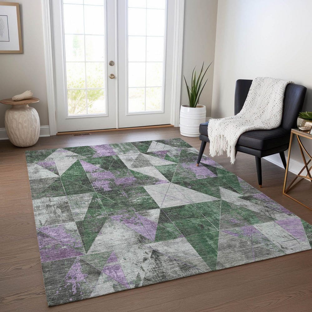 Chantille Machine Washable Indoor/Outdoor Abstract ACN1888 Emerald 3 ft. x 5 ft. Accent Rug price history on PriceWatchPro