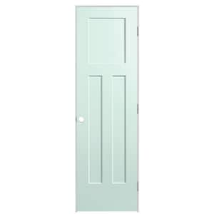 24 in. x 80 in. 3-Panel Winslow Left-Hand Hollow Core Sea Glass Molded Composite Single Prehung Interior Door