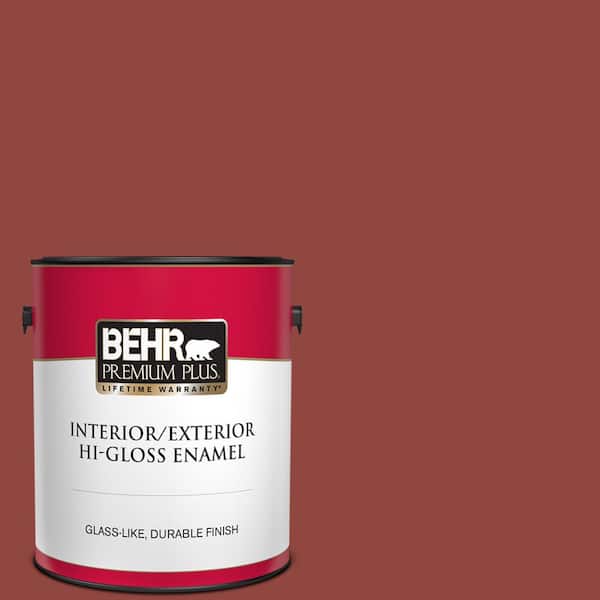 BEHR PREMIUM PLUS 1 gal. #180D-7 Roasted Pepper Hi-Gloss Enamel Interior/Exterior Paint