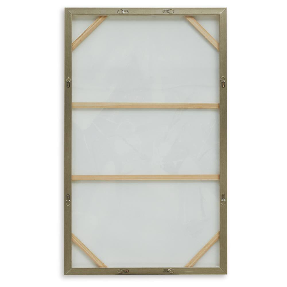 Blue and White Abstract Wall Art with Gold Foil