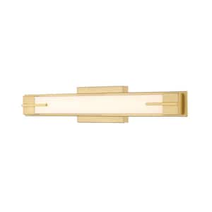 Chase 23 in. 1-Light Modern Gold LED Vanity with Gloss Opal Shade