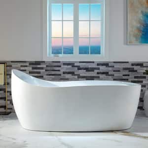 71 in. x 31 in. Acrylic Whirlpool and Air with Inline Heater Combination Bathtub with Reversible Drain in White