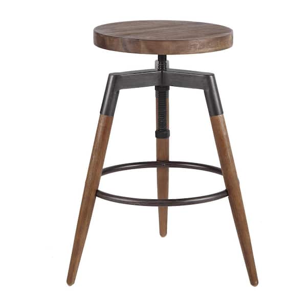 INK+IVY Frazier 29.5 in. Brown Metal Counter Stool with adjustable height