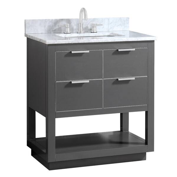 Avanity Allie 31 in. W x 22 in. D Bath Vanity in Gray with Silver Trim ...