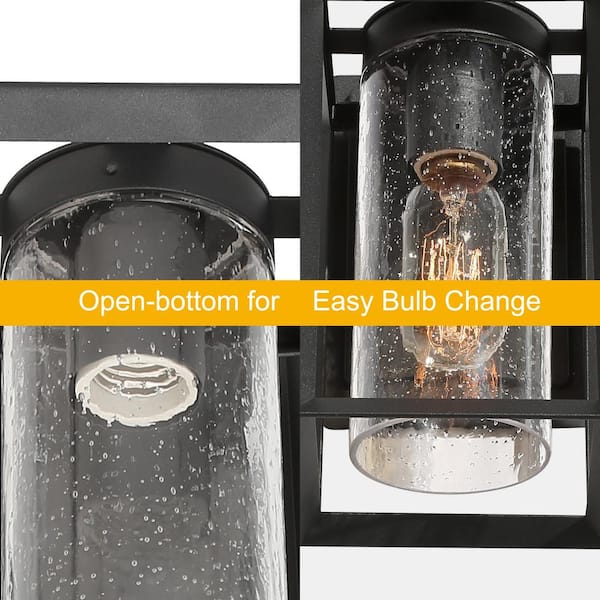 LNC Craftsman Modern Farmhouse Rust Bronze 1-Light Outdoor Wall Lantern  Sconce with Seeded Glass Shade Patio Wall Light 3YZQQMHD1151RX7 - The Home  Depot