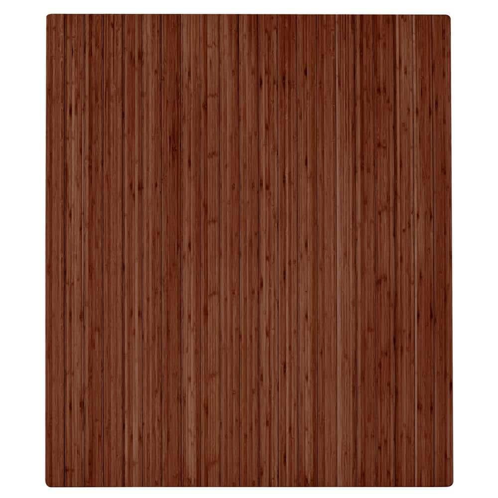 Anji Mountain 42 x 48 Dark Cherry Bamboo Roll-Up Chairmat, No Lip