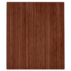 Walnut 42 in. x 48 in. Bamboo Roll-Up Chair Mat with No Lip