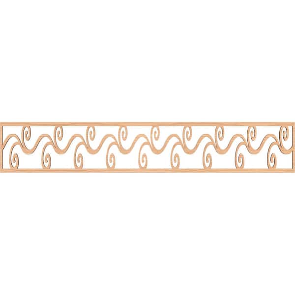 Ekena Millwork Tilden Fretwork 0.25 in. D x 46.625 in. W x 8 in. L Hickory Wood Panel Moulding