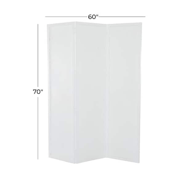 Litton Lane 6 ft. White 3 Panel Hinged Foldable Partition