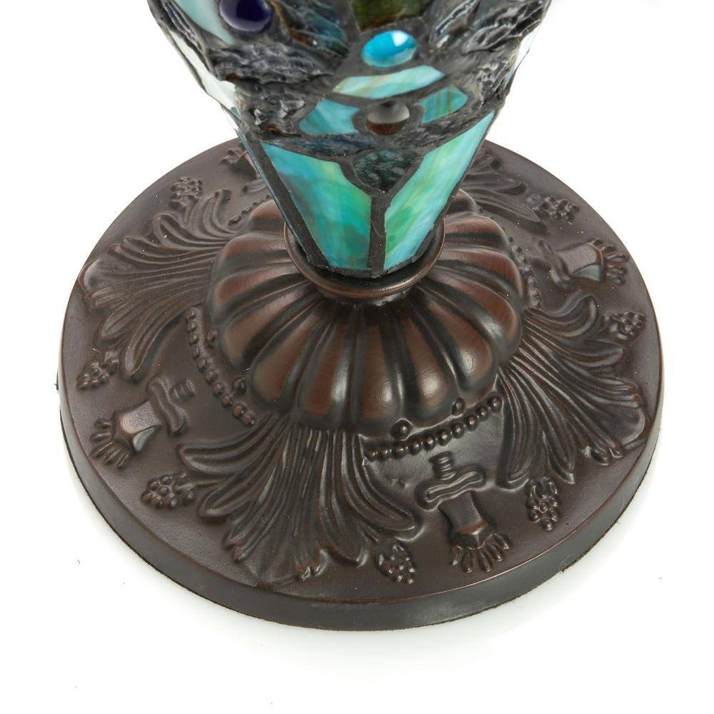 Harlow 20" Green Stained Glass Dome Accent Lamp