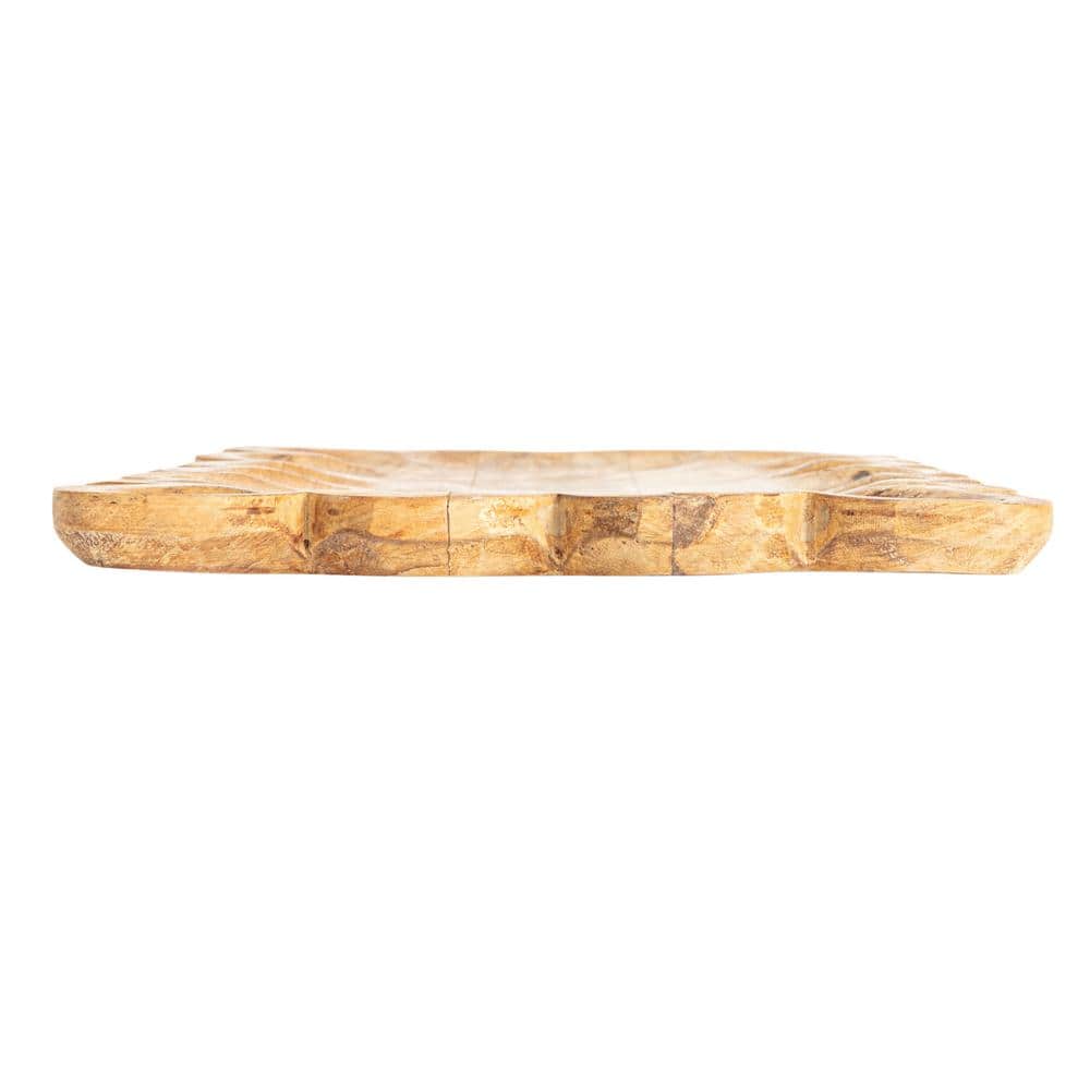 Natural Mango Wood Scalloped Edge Serving Tray