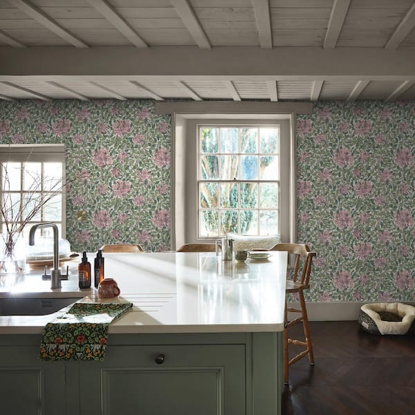 William Morris at Home Honeysuckle Blossom Wallpaper