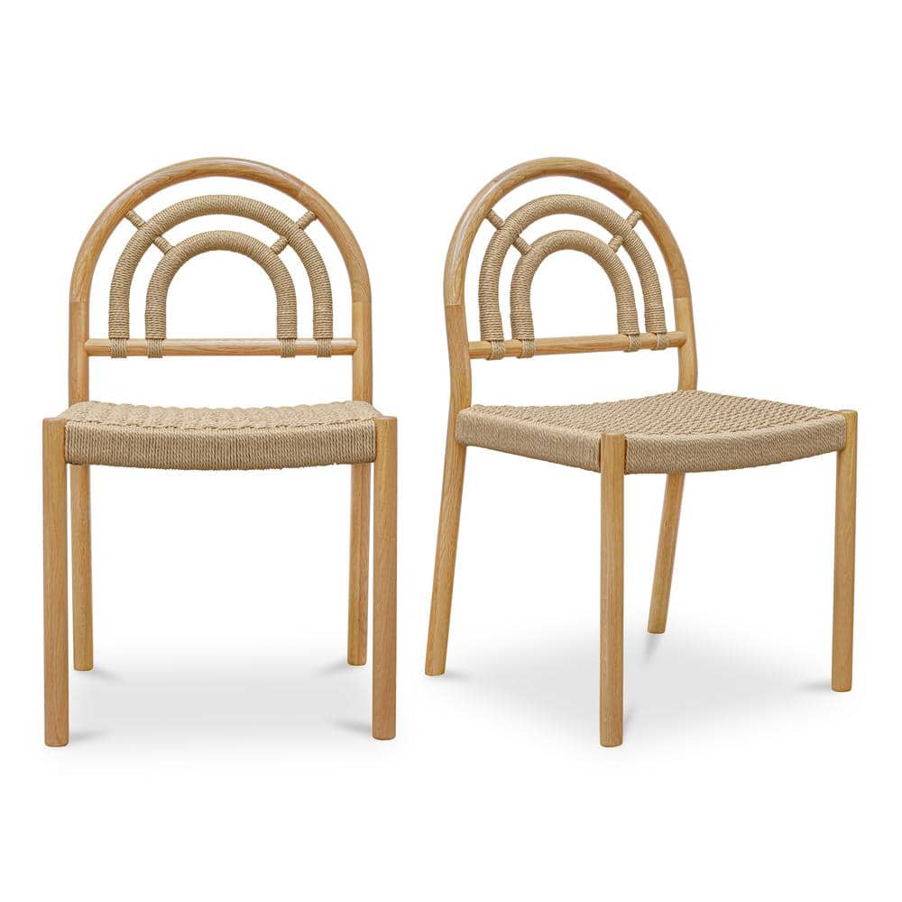Natural Oak and Cane Arched Back Dining Chair Set