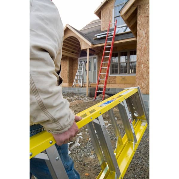 5 ft. Yellow Fiberglass Step Ladder with 375 lb. Load Capacity Type IAA Duty Rating