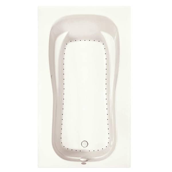 Aquatic Marratta 60 in. Acrylic Right Drain Rectangular Alcove Air Bath Tub in Biscuit