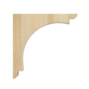 Arch Corbel with Keyhole Plate - Medium, 1.75 in. x 7 in. x 7 in. - Sanded Unfinished Hardwood - DIY Shelf Wood Corbel