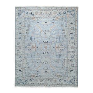 Light Blue Hand-Knotted Wool Classic Light Classic Rug, 8 ft.  x 10 ft. , Area Rug