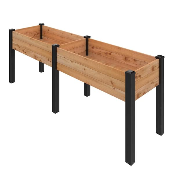 Outdoor Essentials Haven 2 ft. x 8 ft. Natural Cedar Elevated Garden Planter  (Tool Free) 472543 - The Home Depot