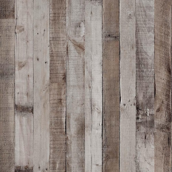 Dundee Deco Planks Brown, Beige Vinyl Strippable Roll (Covers 26.6 sq. ft.)