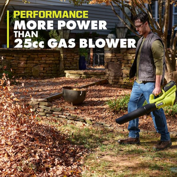 RYOBI - 40V 120 MPH 550 CFM Cordless Battery Leaf Blower With 4.0 Ah Battery and Charger