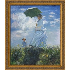 Madame Monet and Her Son with Baroque Antique Gold Frame by Claude Monet Framed Wall Art 24 in. x 28 in.