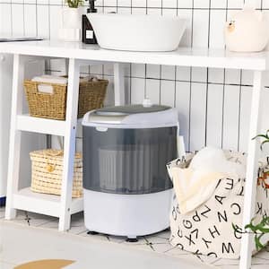 5.5 lbs. 0.6 cu. ft. Top Load Washer Portable Mini Compact Washing Machine in Gray Dryer Gravity Drain