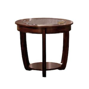 Dark Cherry Crystal Falls Transitional End Table