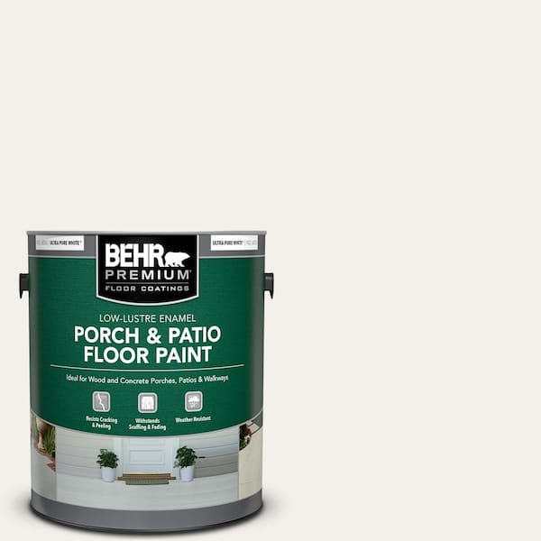 BEHR PREMIUM 1 gal. Home Decorators Collection #HDC-MD-06 Nano White Low-Lustre Enamel Interior/Exterior Porch and Patio Floor Paint