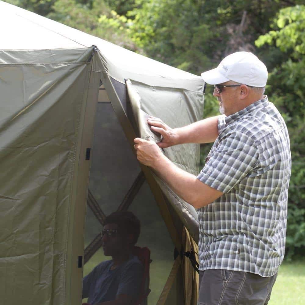 Green 11.5' x 11.5' Portable Pop-Up Outdoor Gazebo with Wind Panels