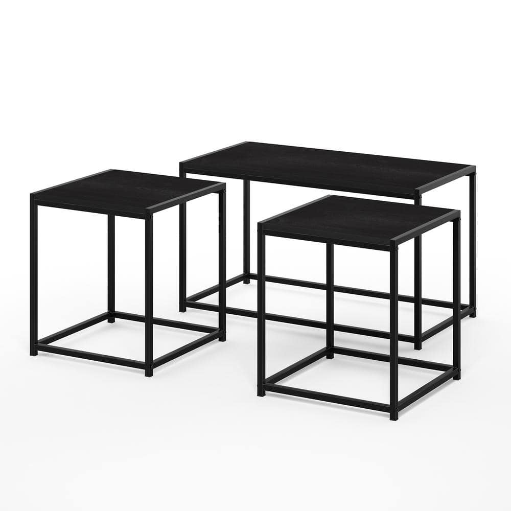 Furinno Camus Modern Living Room Table Set with One Coffee Table and Two End Tables, Americano