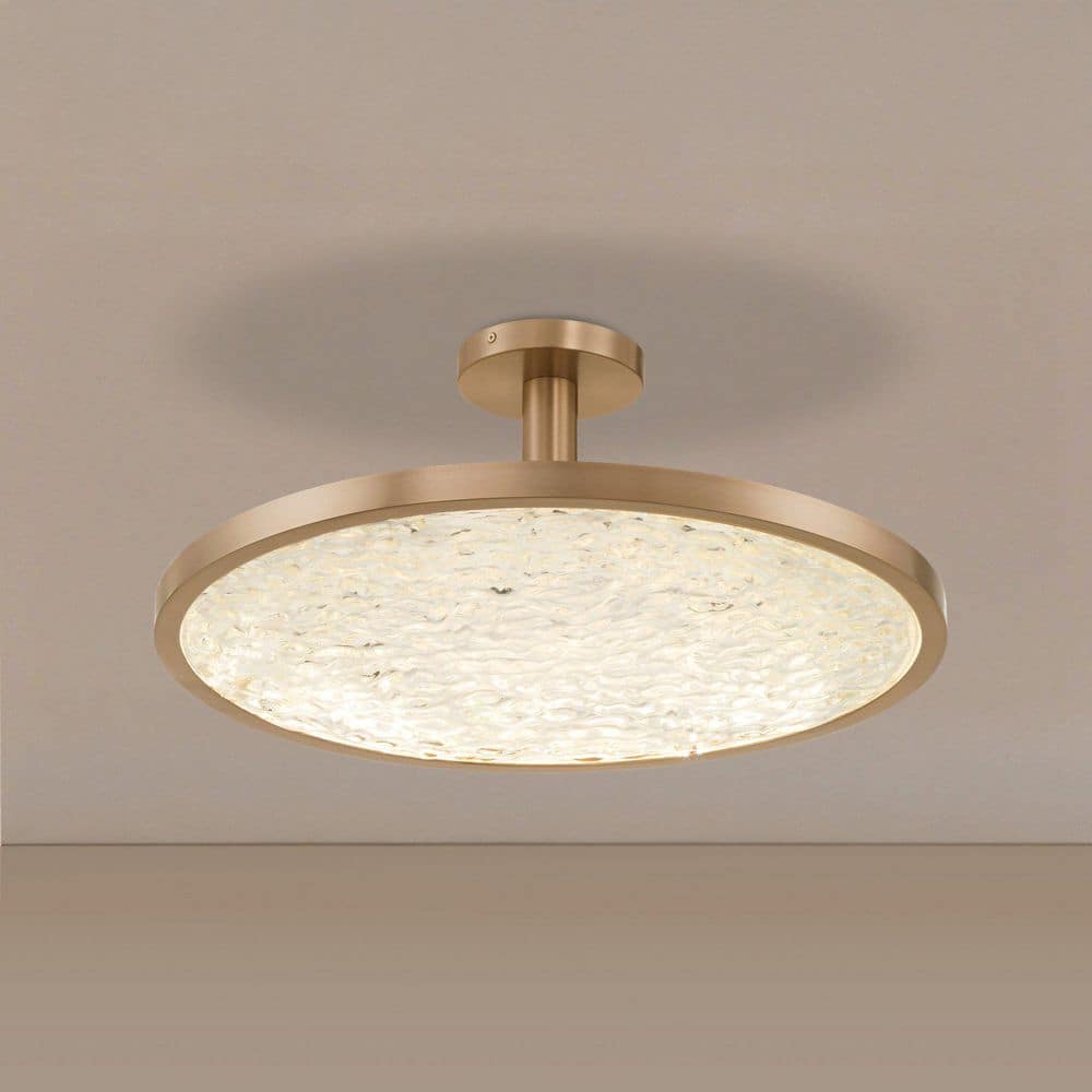 Courtney 24-inch Round Brushed Champagne Gold 5CCT LED Convertible Flush Mount with Clear Water Glass price history on PriceWatchPro