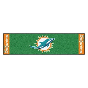 NFL Miami Dolphins 1 ft. 6 in. x 6 ft. Indoor 1-Hole Golf Practice Putting Green