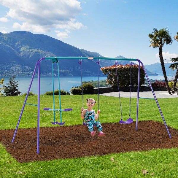 Kids Swing Sets For Backyard Pink Swing Set With Saucer Belt