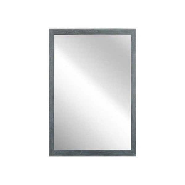 Manchester Dark Grey 34 in. W x 40 in. H Contemporary Rectangle Wood Framed Mirror