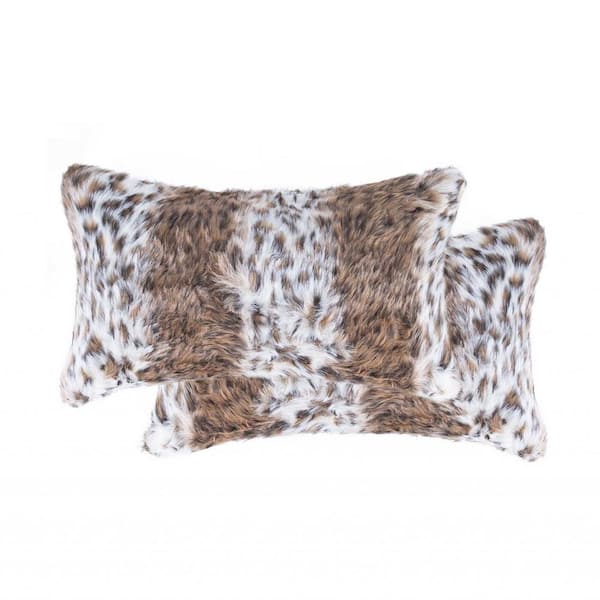 HomeRoots Josephine Multi-Colored Animal Print Cotton 20 in. x 12 in. Throw Pillow (Set of 2)
