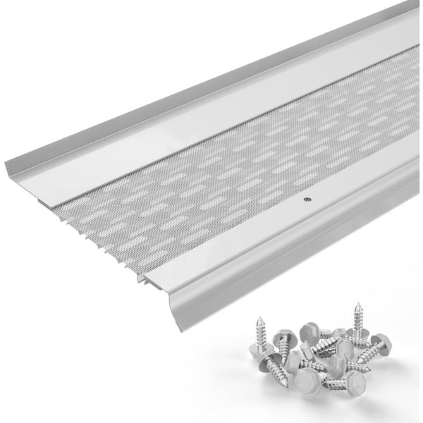 Micromesh 6 in. Gutter Guard Leaf Protection, 100 ft. White, Stainless Steel Mesh, Aluminum Gutter Covers