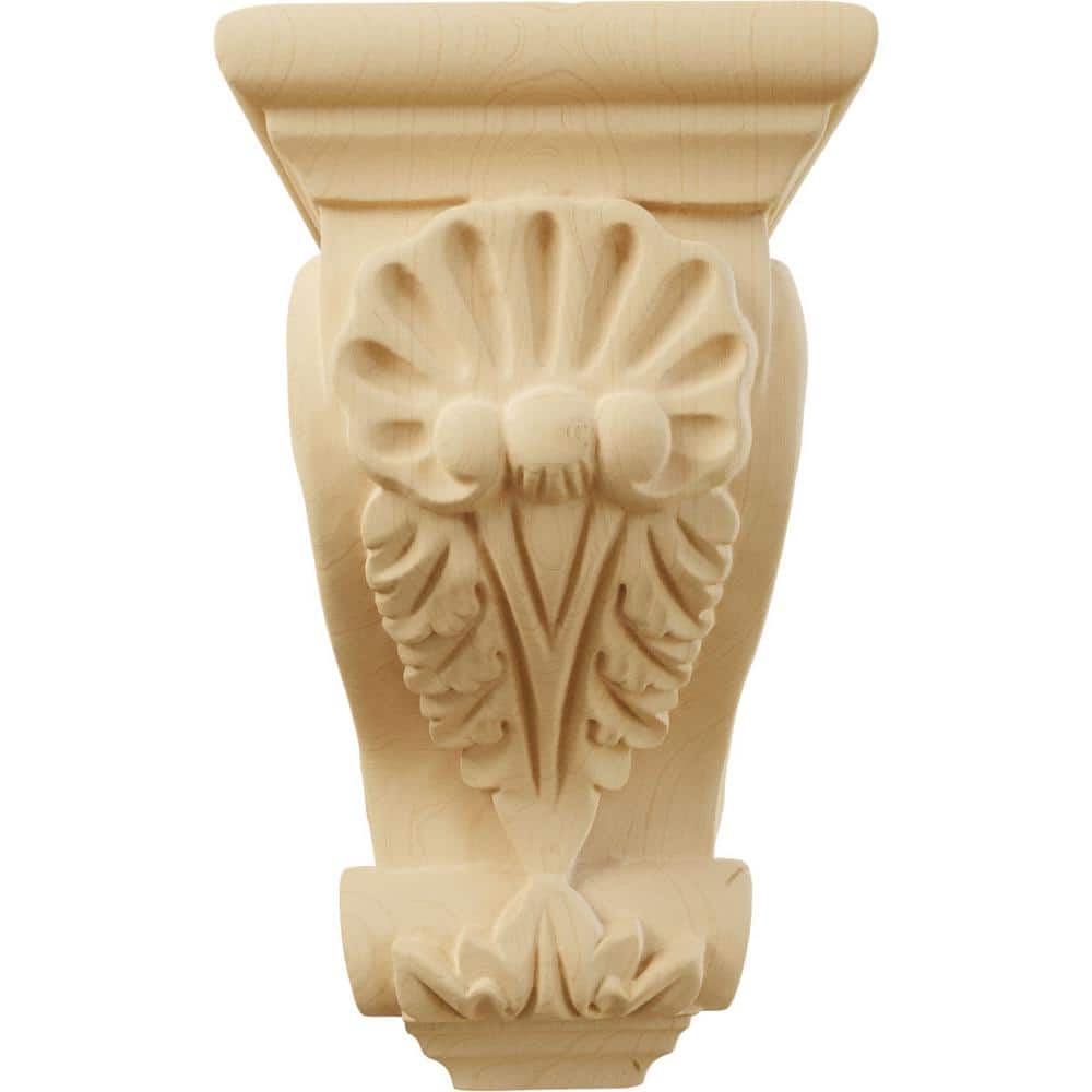 Hand-Carved Alder Wood Small Shell Corbel