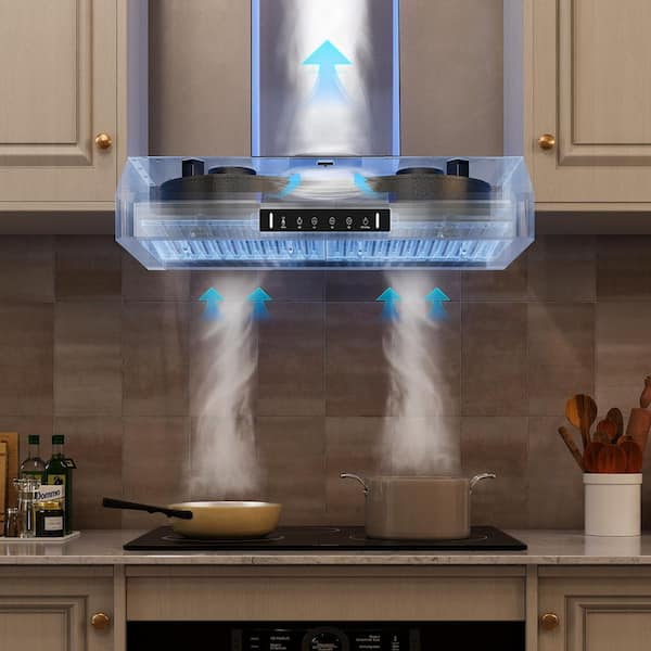 30 in. 900CFM Ducted Under Cabinet Range Hood in Stainless Steelwith Gesture Control and Safe Filters