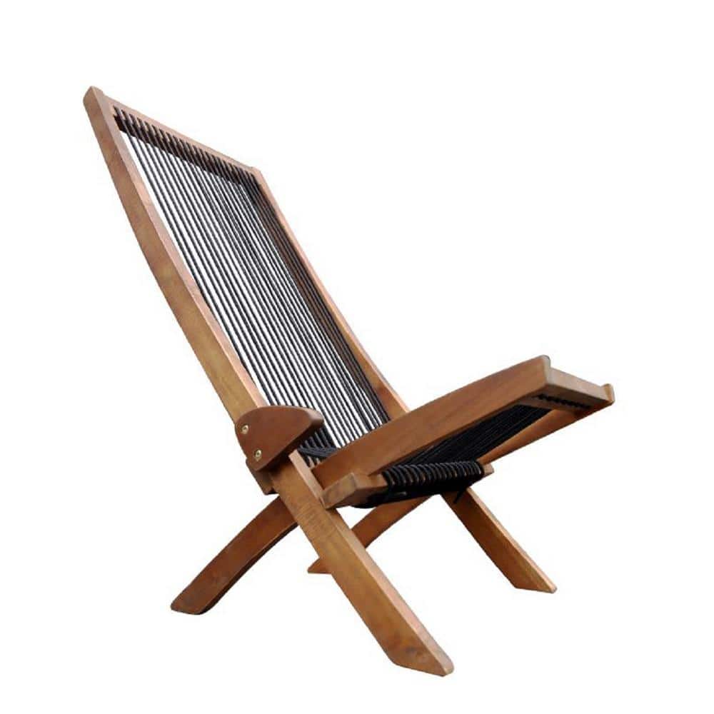 Wood Folding Roping Outdoor Lounge Chair WYBAGAIN 77 The Home Depot