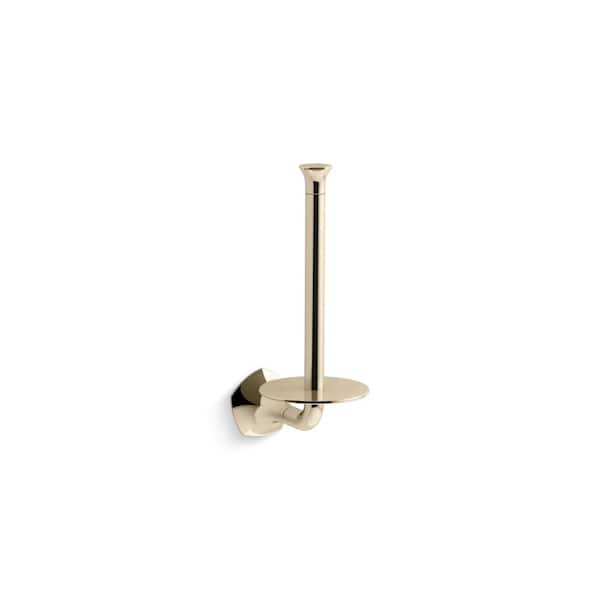 KOHLER Occasion Vertical Wall Mounted Toilet Paper Holder in Vibrant French Gold