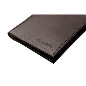 Minimalist Khaki Genuine Leather RFID Blocking Slim Sleeve Wallet in Gift Box