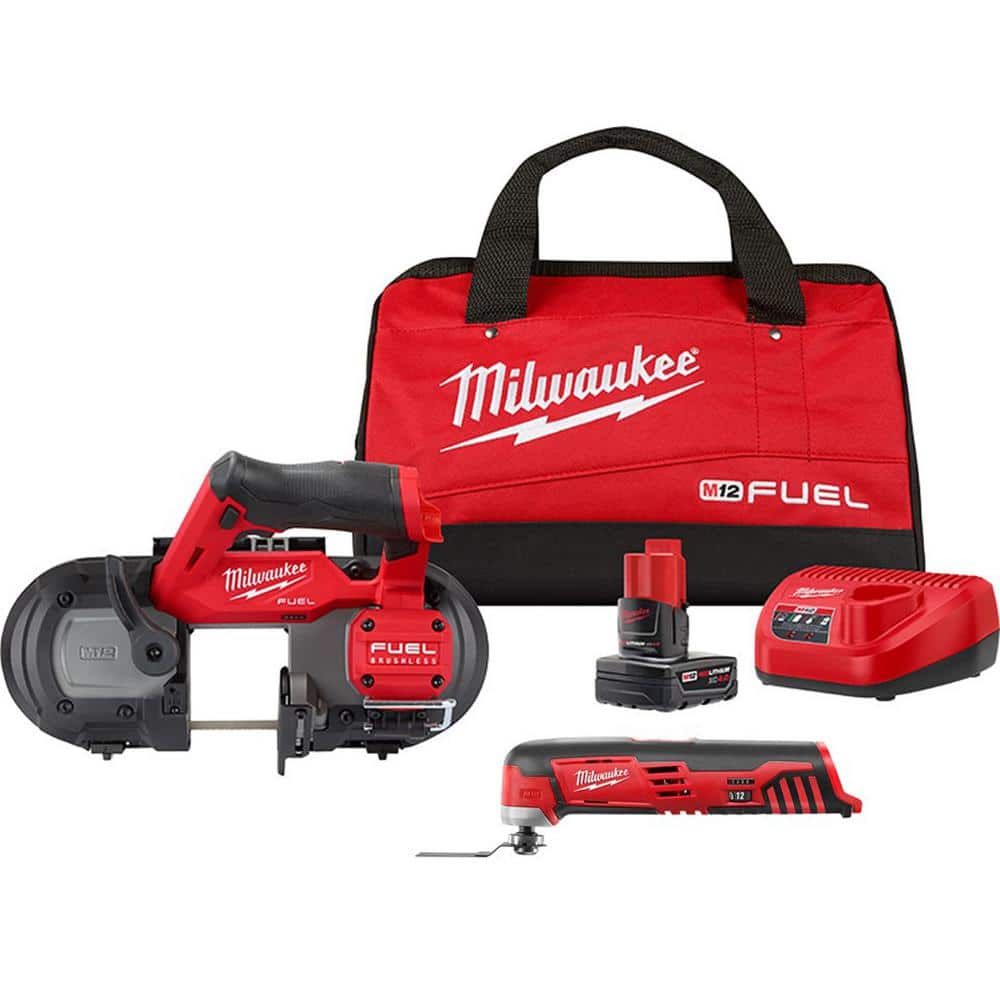 Milwaukee M12 FUEL 12V Lithium-Ion Cordless Compact Band Saw XC Kit w/M12  12V Lithium-Ion Cordless Oscillating Multi-Tool 2529-21XC-2426-20 The  Home Depot
