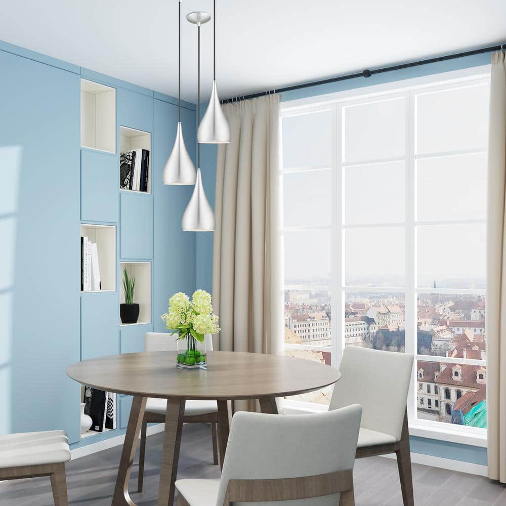 Elegant Mini Spades Pendant Light in Brushed Aluminum
