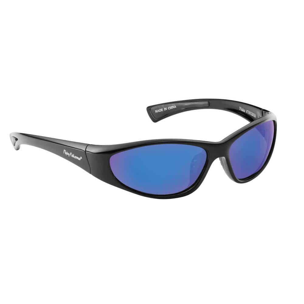 Flying Fisherman Fluke Junior Angler Polarized Sunglasses Black Frame with  Smoke Blue Mirror Lens 7892BSB - The Home Depot