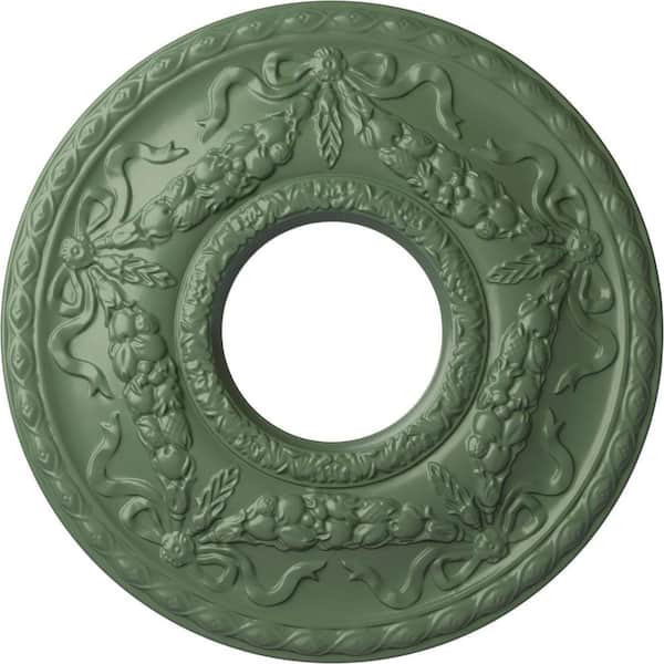 Ekena Millwork 1-3/4" x 22-1/8" x 22-1/8" Polyurethane Hurley Ceiling , Hand-Painted Athenian Green