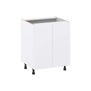 Fairhope Bright White Slab Assembled Base Kitchen Cabinet with 3 Inner Drawers (27 in. W X 34.5 in. H X 24 in. D)