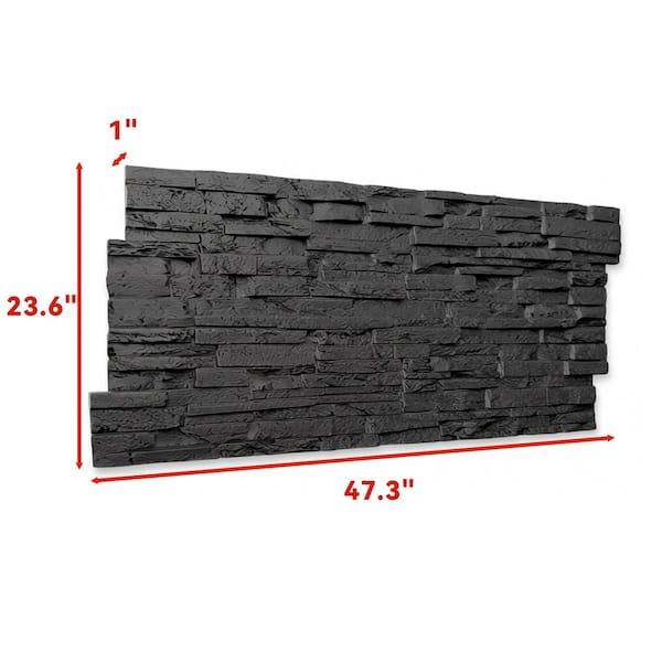 FUFU&GAGA Modern 1 in. T x 2 ft. x 4 ft. Space Black Polyurethane